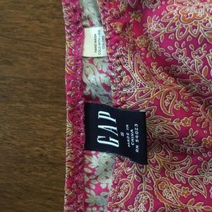 Gap Silk Skirt Size S Pink Paisley Pattern